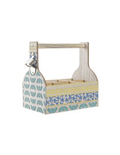 Range Bouteilles DKD Home Decor 27 x 16,5 x 25 cm Bleu Turquoise Bois MDF (2 Unités)