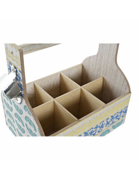 Range Bouteilles DKD Home Decor 27 x 16,5 x 25 cm Bleu Turquoise Bois MDF (2 Unités)