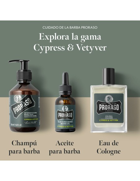 Ensemble pour le Soin de la Barbe Proraso Cypress & Vetyver 3 Pièces