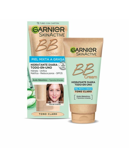 Crème Hydratante avec Couleur Garnier Skinactive Bb Cream Light 50 ml Spf 25