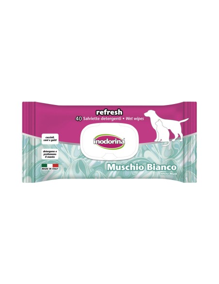 Lingettes humides pour animaux domestiques Inodorina REFRESH