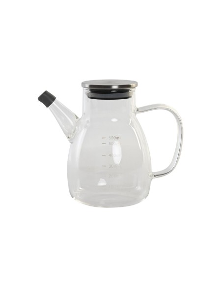 Huilier DKD Home Decor 17 x 10 x 15,5 cm Argenté Acier inoxydable 550 ml Verre Borosilicaté