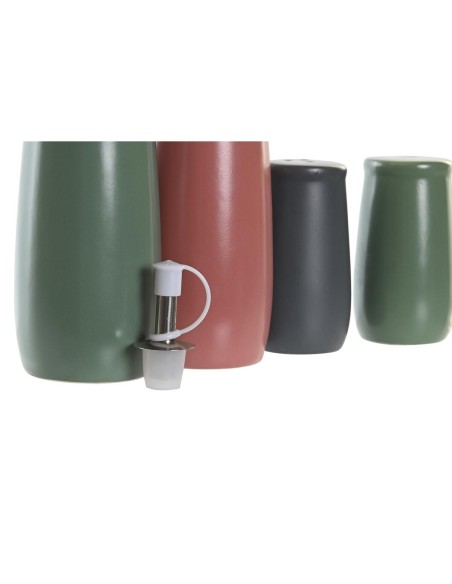 Set de pansement DKD Home Decor 19 x 16 x 22,5 cm Naturel Rose Bois d'hévéa Blanc Vert Grès
