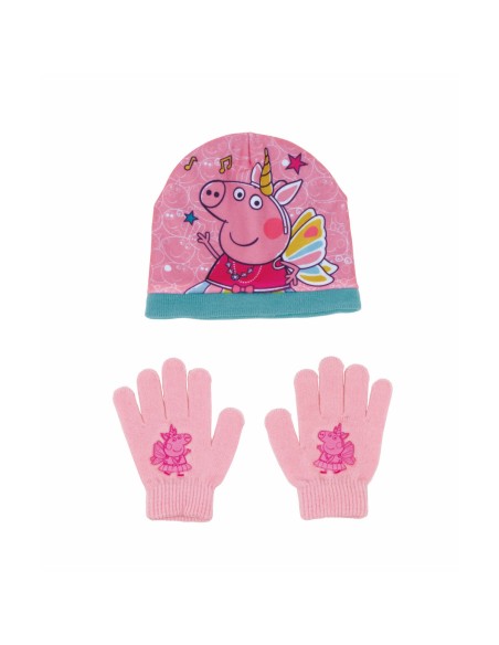Bonnet et gants Peppa Pig Cosy corner Rose