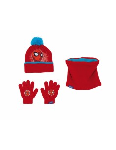 Bonnet, Gants et Echarpe Spider-Man Great power Bleu Rouge