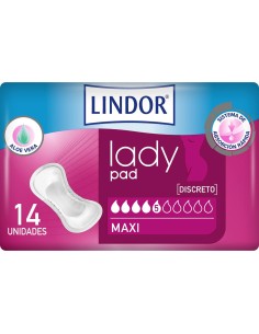 Compresses pour Incontinence Lindor Lady Pad Maxi 14 Unités