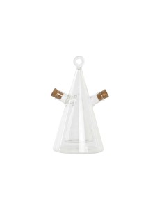 Ensemble salière et poivrier DKD Home Decor 10,5 x 9 x 18 cm Transparent Liège 300 ml Verre Borosilicaté