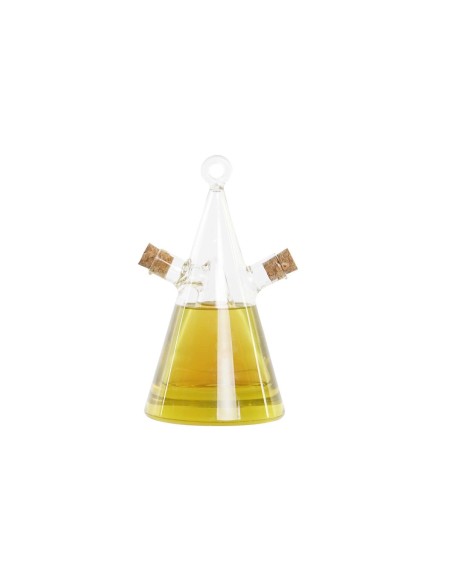 Ensemble salière et poivrier DKD Home Decor 10,5 x 9 x 18 cm Transparent Liège 300 ml Verre Borosilicaté