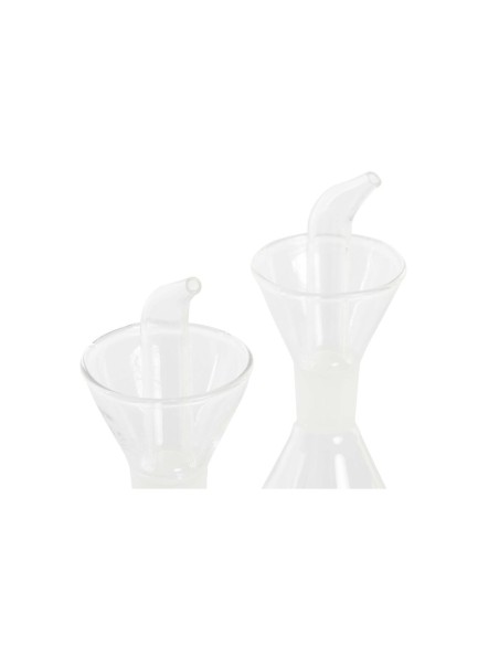 Ensemble salière et poivrier DKD Home Decor 200 ml 19,5 x 10 x 23,5 cm Métal Transparent 2 Unités Verre Borosilicaté