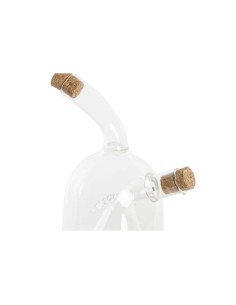 Ensemble salière et poivrier DKD Home Decor 12 x 10 x 18,6 cm Transparent Liège 540 ml Verre Borosilicaté 2