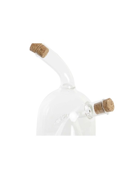 Ensemble salière et poivrier DKD Home Decor 12 x 10 x 18,6 cm Transparent Liège 540 ml Verre Borosilicaté