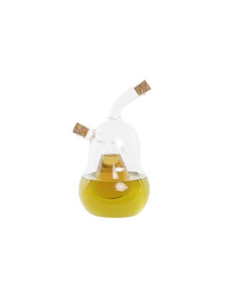 Ensemble salière et poivrier DKD Home Decor 12 x 10 x 18,6 cm Transparent Liège 540 ml Verre Borosilicaté
