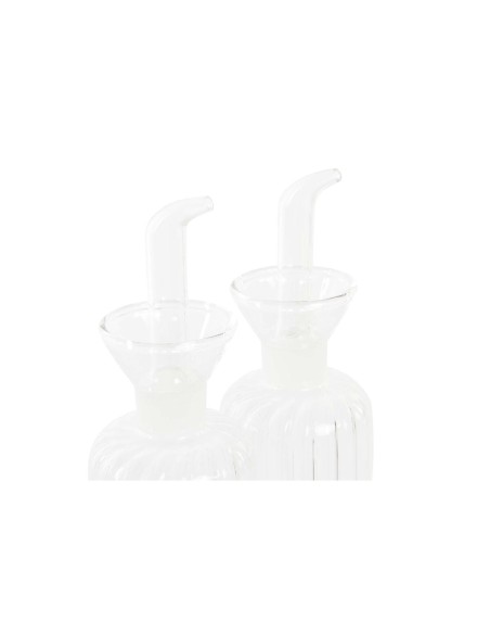 Ensemble salière et poivrier DKD Home Decor 250 ml 14 x 7,5 x 21 cm Naturel Transparent Acacia Verre Borosilicaté
