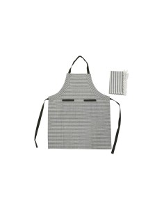 Tablier avec Poche DKD Home Decor 70 x 1 x 85 cm Gris Coton Blanc Vert