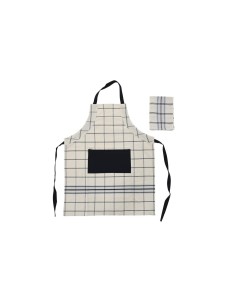 Tablier avec Poche DKD Home Decor 70 x 1 x 85 cm Noir Beige Bleu Coton