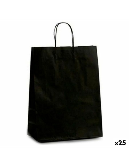 Sac en papier Pincello 32412 Noir 12 x 52 x 32 cm 32 X 12 X 50 cm (25 Unités)