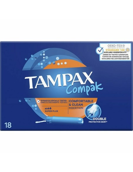 Tampon Super Plus Tampax Tampax Compak Applicateur 18 Unités