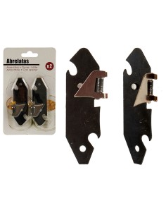 Ouvre-boîte Argenté Noir (1 x 15 x 9 cm) (12 Unités) 2