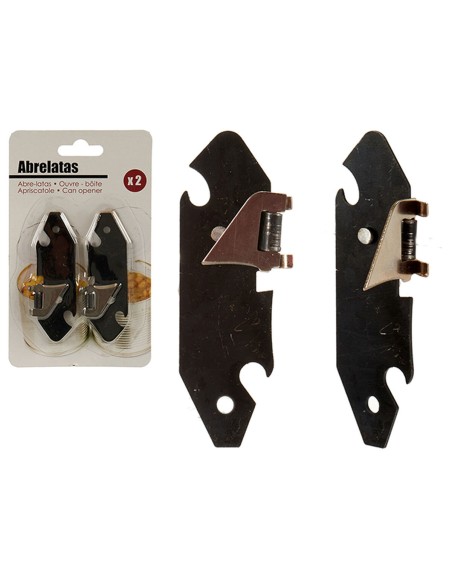 Ouvre-boîte Argenté Noir (1 x 15 x 9 cm) (12 Unités)