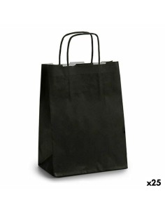 Sac en papier Pincello 18242 Noir 18 x 8 x 31 cm (25 Unités)