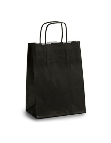 Sac en papier Pincello 18242 Noir 18 x 8 x 31 cm (25 Unités)