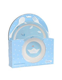 Ensemble Vaisselle pour Enfants Safta Ship Polyuréthane (4 Pièces)