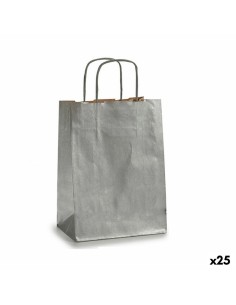Sac en papier Pincello 18241 Argenté 18 x 8 x 31 cm (25 Unités)