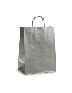 Sac en papier Pincello 24311 Argenté 24 x 12 x 40 cm (25 Unités) 2