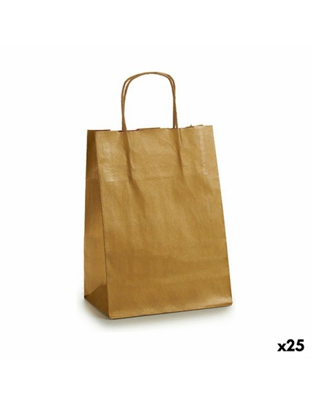 Sac en papier Pincello 18241-ORO Doré 18 x 8 x 32 cm (25 Unités)