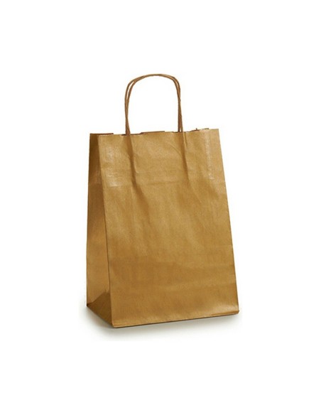 Sac en papier Pincello 18241-ORO Doré 18 x 8 x 32 cm (25 Unités)