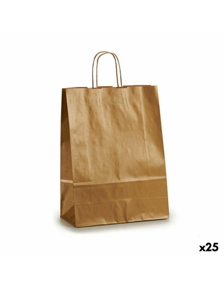 Sac en papier Pincello 32411-ORO Doré 32 X 12 X 50 cm (25 Unités)