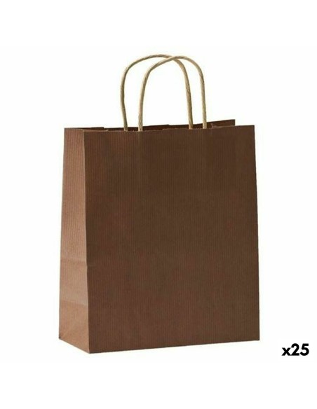 Sacs Fama Brun foncé Avec des poignées 125 g/m² 31 x 11 x 42 cm Rectangulaire (25 Unités)