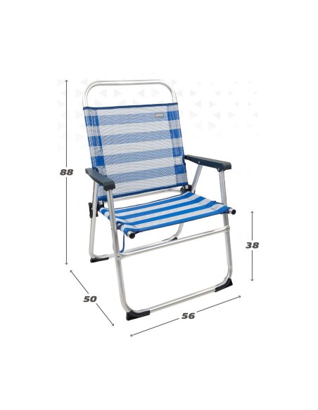Chaise Pliante Aktive Blanc Blue marine 56 x 50 x 88 cm 48 x 50 x 88 cm Marin