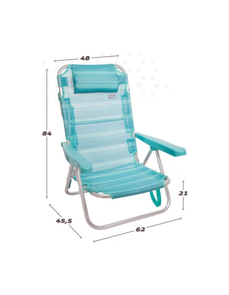 Chaise Pliante Aktive Mediterran Blanc Turquoise 48 x 45,5 x 84 cm