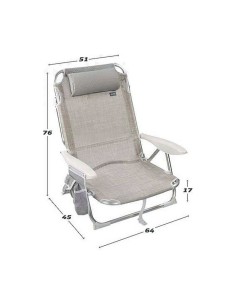 Chaise de Plage Aktive Beige Gris 51 x 45 x 76 cm