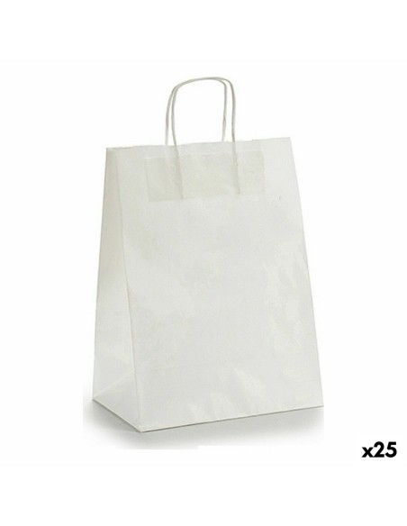 Sac en papier Pincello 24312 Blanc 24 x 12 x 40 cm (25 Unités)