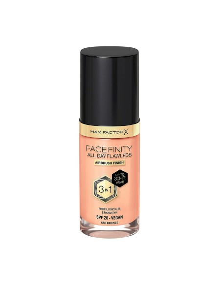 Base de Maquillage Crémeuse Max Factor Facefinity 3-en-1 Spf 20 Nº 80 Bronze 30 ml