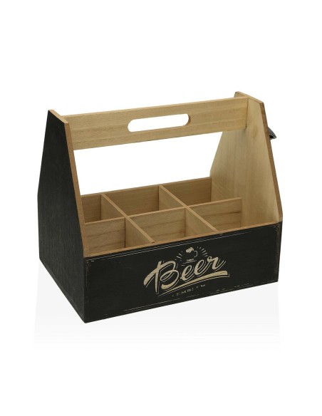 Porte-bouteilles Versa 6 bouteilles 18 x 5 x 18 cm Métal Bois MDF