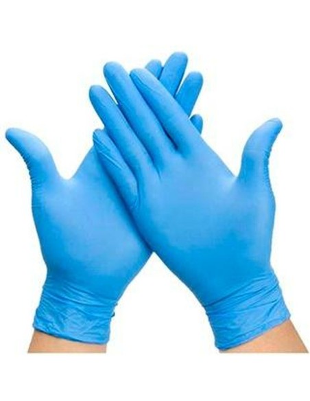 Gants en vinyle jetables M Bleu Autocollants