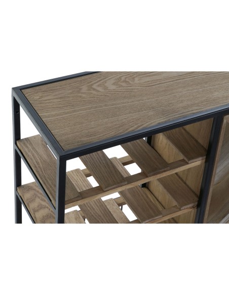 Range Bouteilles DKD Home Decor 80 x 24 x 44 cm Sapin Naturel Noir Métal Marron Bois MDF
