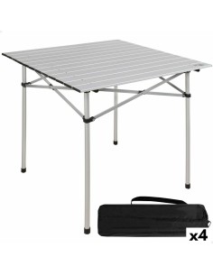 Table Piable Aktive Argenté Aluminium 70 x 70 x 70 cm (4 Unités)