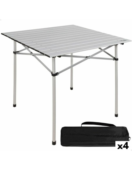 Table Piable Aktive Argenté Aluminium 70 x 70 x 70 cm (4 Unités)