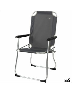 Chaise de camping pliante Aktive Gris foncé 45 x 91 x 47 cm (6 Unités)