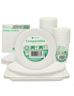 Set d'articles de fête Procos Blanc (70 piezas)