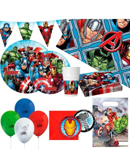 Set d'articles de fête The Avengers 66 Pièces