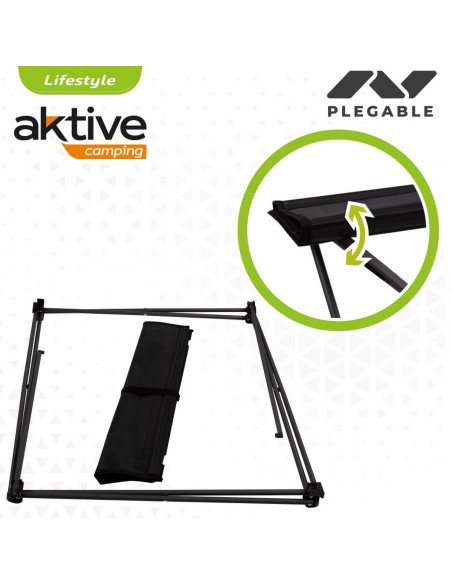 Table Piable Aktive Noir Textile 61 x 51 x 50 cm (4 Unités)