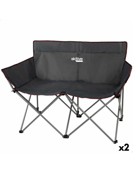 Canapé deux places Aktive Noir Pliable 107 x 88 x 63 cm (2 Unités)
