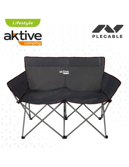 Canapé deux places Aktive Noir Pliable 107 x 88 x 63 cm (2 Unités)