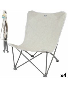 Chaise de camping pliante Aktive Beige 78 x 90 x 76 cm (4 Unités)
