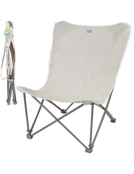 Chaise de camping pliante Aktive Beige 78 x 90 x 76 cm (4 Unités)